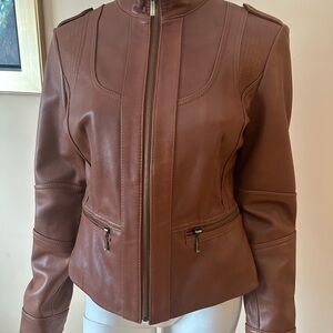 Kenneth Cole Reaction Women's Brown Leather Jacket